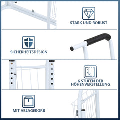 SWANEW Mobile Toiletten Aufstehhilfe, Toilettengestell mit Ablagekorb, Höhenverstellbar WC Stützgestell, Toilettenstützgestell für Senioren, Deaktiviert, Schwangere