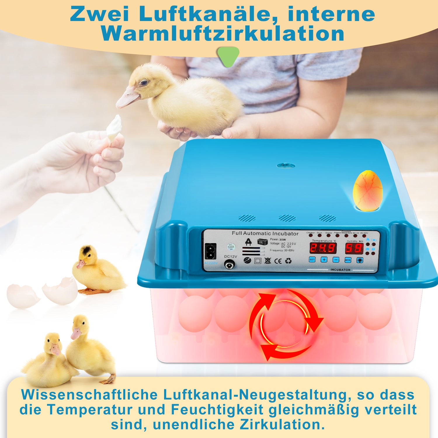 36 Eier Brutmaschine Vollautomatisch