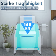 SWANEW Mobile Toiletten Aufstehhilfe, Toilettengestell mit Ablagekorb, Höhenverstellbar WC Stützgestell, Toilettenstützgestell für Senioren, Deaktiviert, Schwangere