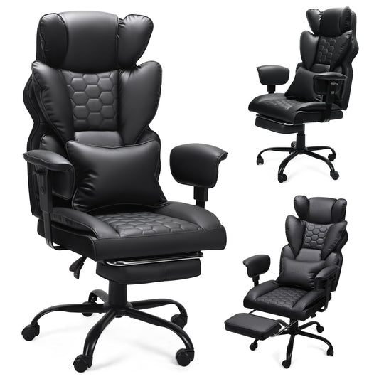 SWANEW Bürostuhl Chefsessel, Gaming Stuhl, Ergonomischer Schreibtischstuhl mit Lendenkissen