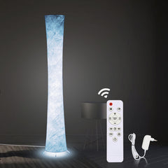SWANEW LED-Stehlampe mit Fernbedienung und RGB-Farbwechsel, Wohnzimmer Dimmbar, 156cm Moderne weiß Stoffschirm [Energieklasse F]