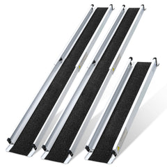 SWANEW Rollstuhlrampe, Aluminium Auffahrrampe Rampe Rollstuhl, Teleskoprampe
