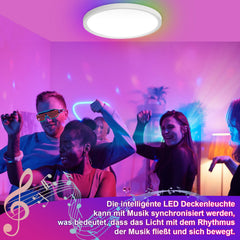 SWANEW 24W 2040LM Alexa Lampe Deckenlampe Deckenleuchte Smart Dimmbar Kompatibel mit Alexa & Google 2700K-6500K, Farbwechsel Flach Schlafzimmer Lampe, IP44 für Kinderzimmer Badezimmer