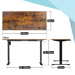 SWANEW Schreibtisch, Elektrischer Höhenverstellbarer Tischgestell 3 Memory-Steuerung, Mit Tischplatte, Standing Desk