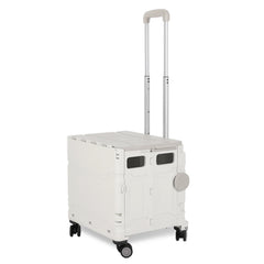 SWANEW Einkaufstrolley Klappbar, Transport Trolley, mit neigbarer Teleskopgriff & Deckel 45L/50L