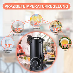 SWANEW Glühweinkocher 10L, 1800W Heißgetränkespender Glühweinkessel Edelstahl Glühweinautomat  mit Zapfhahn Thermostat, Einstellbare Temperatur von 30-110°C