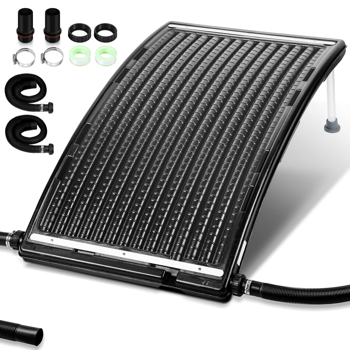 SWANEW Poolheizung Solar Solarheizung Pool 110 x 65 x 15 cm Sonnenkollektor Pool Anschluss Ø 38 mm Pool Heizungen Solar für Warmwasser Schwimmbad Gartendusche Pool