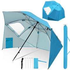 2 in 1 Sonnenschirm Alu Strandschirm 