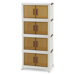SWANEW Aufbewahrungsbox, mit Deckel, mit Türen & Rädern, Schrank Storage Groß