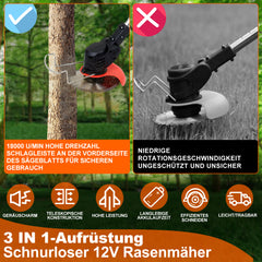 Akku Rasentrimmer mit 2 Akkus