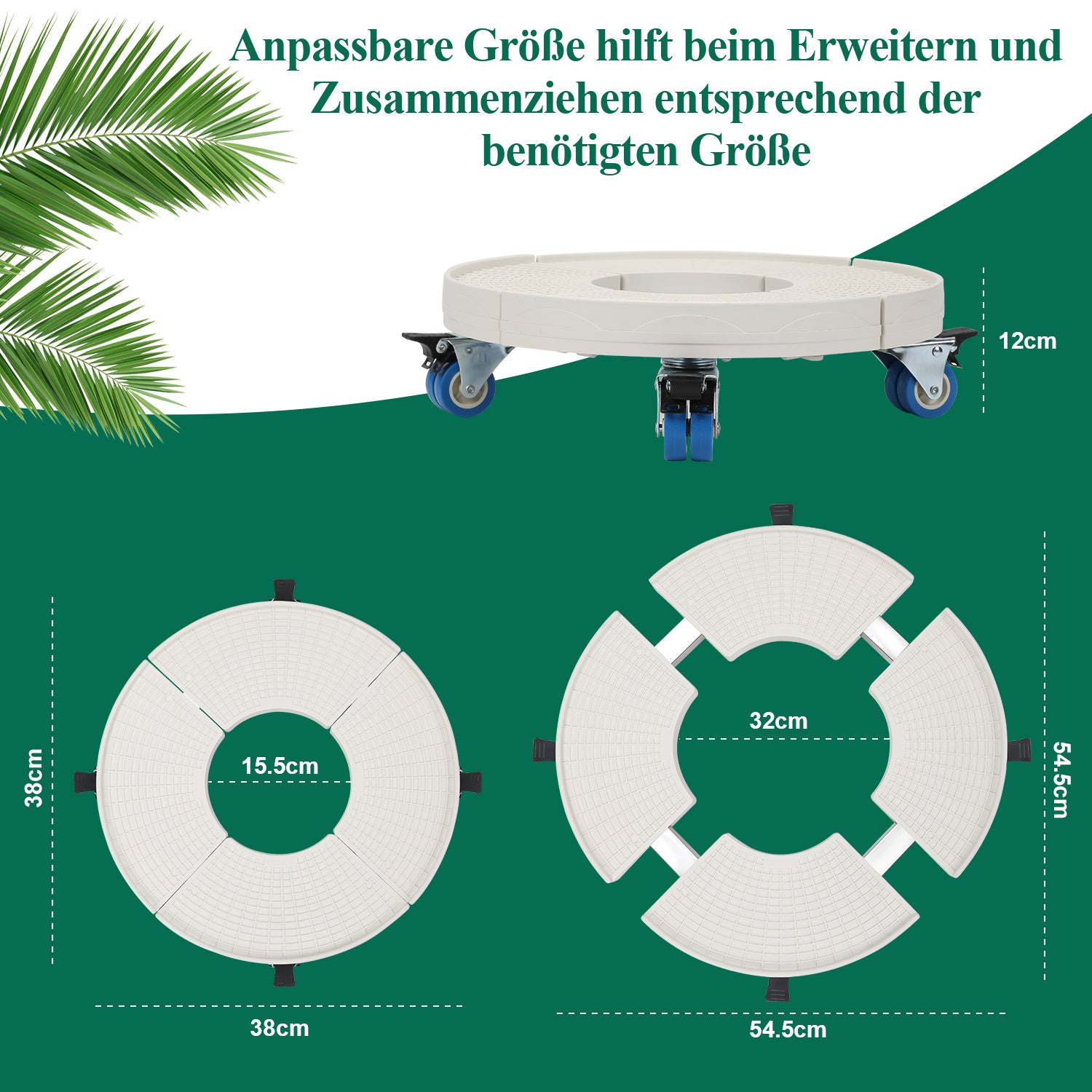 Pflanzenroller rund mit Handschuhen