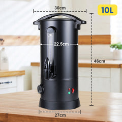 SWANEW Glühweinkocher 10L, 1800W Heißgetränkespender Glühweinkessel Edelstahl Glühweinautomat  mit Zapfhahn Thermostat, Einstellbare Temperatur von 30-110°C