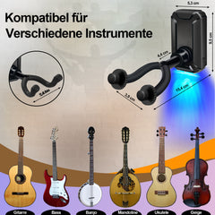 SWANEW Gitarrenhalter, Gitarrenständer, LED Gitarrenwandhalter, Gitarren Haken, für E-gitarre
