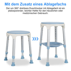 360°Drehbarer Duschhocker Duschstuhl Höhenverstellbar 42-54 cm