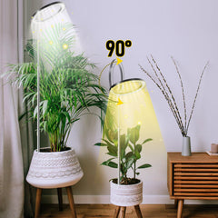 SWANEW 13W Pflanzenlampe 120 Leds 6000K Vollspektrum, Pflanzenlicht für Zimmerpflanzen mit 3/9/12 Auto-Timer, 10 Helligkeit, 4 Lichter Modi, Höhenverstellbar [Energieklasse F]