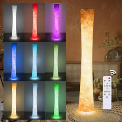 SWANEW LED-Stehlampe mit Fernbedienung und RGB-Farbwechsel, Wohnzimmer Dimmbar, 156cm Moderne weiß Stoffschirm [Energieklasse F]