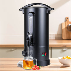 SWANEW Glühweinkocher 10L, 1800W Heißgetränkespender Glühweinkessel Edelstahl Glühweinautomat  mit Zapfhahn Thermostat, Einstellbare Temperatur von 30-110°C