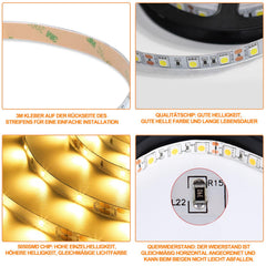 SWANEW LED Strip RGB LED Streifen LED Streifenlichter 30 LED 12V Selbstklebend mit 44 Tasten Fernbedienung IP20 LED Band Flexibel für Haus Party Küche [Energieklasse F]