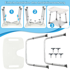 Duschhocker Duschstuhl Höhenverstellbar 41-56 cm