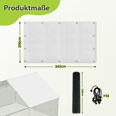 SWANEW Hühnerstall Freilaufgehege 3x3x2m, Hühnerhaus mit Schloss, Geflügelstall, Verzinkter Stahl