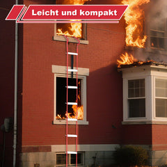 SWANEW 4,5m Faltbare Feuerleiter, EN1147 Zertifiziert, Rettungsleiter, Tragfähigkeit 450KG