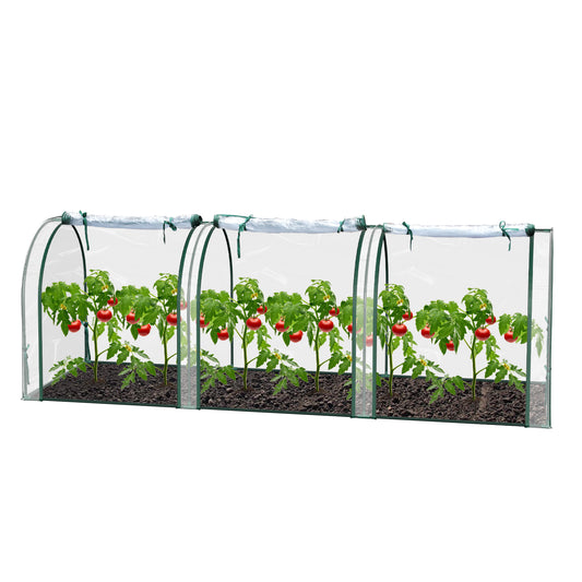 SWANEW Foliengewächshaus Frühbeet Transparent PVC, Gemüse Tomatenhaus Gewächhäuser mit Reißverschluss 270 × 90 × 90cm