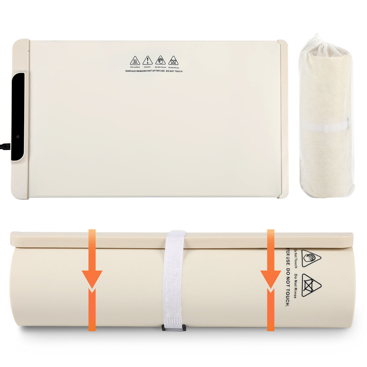 SWANEW Warmhalteplatte Elektrisch, 240W Faltbare Speisenwärmer, mit  Kindersicherung, 65x38 cm