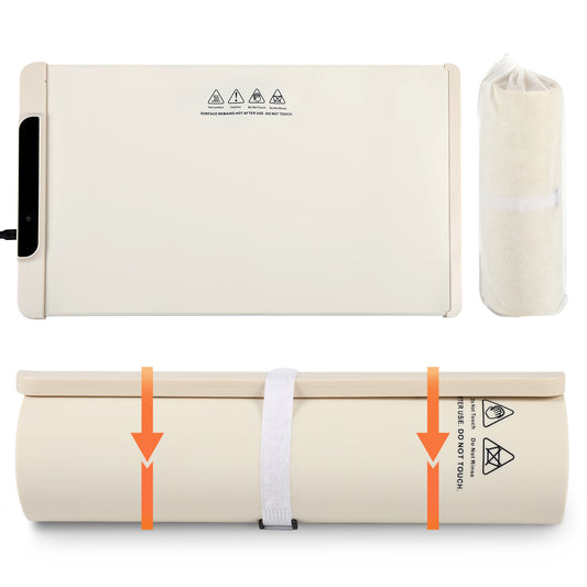 SWANEW Warmhalteplatte Elektrisch, 240W Faltbare Speisenwärmer, mit  Kindersicherung, 65x38 cm