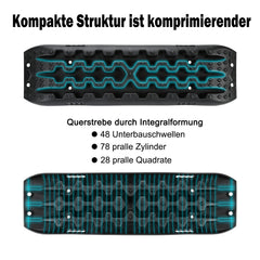 SWANEW 2 Stücke Anfahrhilfe mit Aufbewahrungstasche und Installationstool, Sand/Schlamm/Schnee Recovery Board Offroad Tracks,10T Last, Reifenleiter