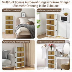 SWANEW Aufbewahrungsbox, mit Deckel, mit Türen & Rädern, Schrank Storage Groß