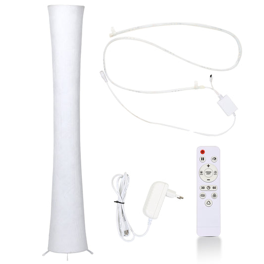 SWANEW LED-Stehlampe mit Fernbedienung und RGB-Farbwechsel, Wohnzimmer Dimmbar, 156cm Moderne weiß Stoffschirm [Energieklasse F]