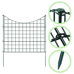 SWANEW Teichzaun Gartenzaun Metall Steckzaun Set – Gitterzaun Zaunelemente für Garten, Teichschutz & Freigehege, wetterfester & flexibler Gartenzaun