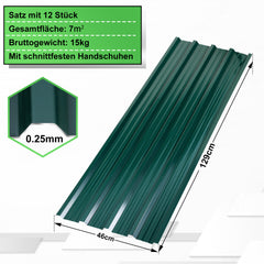 SWANEW Profilblech Trapezblech Dachplatten Wellblechplatten für Dach 129x46cm = 7m² Metall Dachblech Blech für Carport Gerätehaus