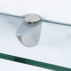 SWANEW Glasablage Glasregal, Glas Wandregal Klarglas mit 8mm ESG Sicherheitsglas und Halterung, Duschregal/Badablage