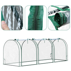 SWANEW Foliengewächshaus Frühbeet Transparent PVC, Gemüse Tomatenhaus Gewächhäuser mit Reißverschluss 270 × 90 × 90cm