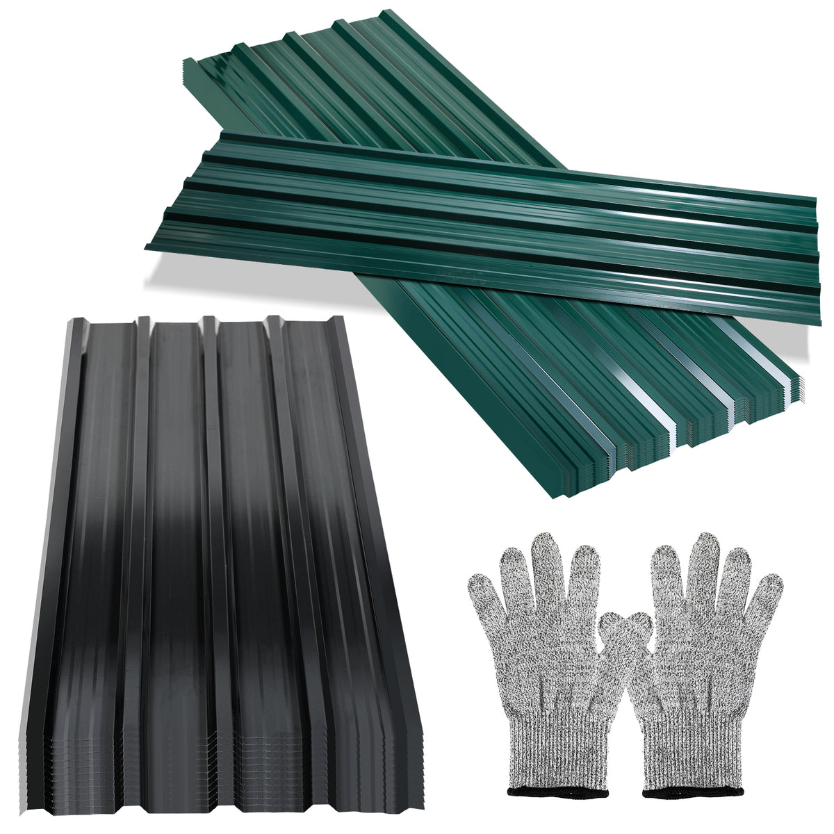 SWANEW Profilblech Trapezblech Dachplatten Wellblechplatten für Dach 129x46cm = 7m² Metall Dachblech Blech für Carport Gerätehaus