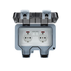 SWANEW Außensteckdose Outdoor mit Schalter Gartensteckdose Steckdose Schuko IP66