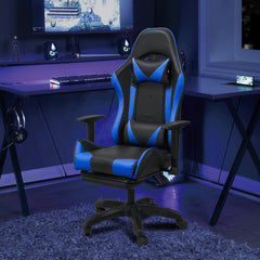 SWANEW Bürostuhl Gaming Stuhl, Ergonomischer Computerstuhl, Gaming Chair mit Fußstütze, Lendenkissen und Kopfkissen, 150 kg Belastbarkeit