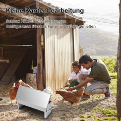 SWANEW Futterautomat für hühner Geflügel mit Deckel Futterspender, 5kg Fußpedal selbstöffnender Futtertrog automat hühnerfutter