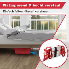 SWANEW 4,5m Faltbare Feuerleiter, EN1147 Zertifiziert, Rettungsleiter, Tragfähigkeit 450KG