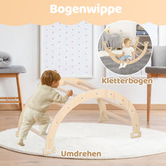 SWANEW Klettergerüst, 3-in-1 Klettergerüst mit Bogen/Rutsche/Dreieck, Indoor Lernspielzeug, Kletterdreieck, Kletterbogen kinderrutsche