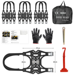 SWANEW 6/12tlg Schneeketten, Auto Anfahrhilfe, Reifenkette Anti-Rutsch