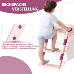 SWANEW Toilettentrainer Kinder, 3 in 1 Toilettensitz, mit Treppe Kissengriff WC Sitz