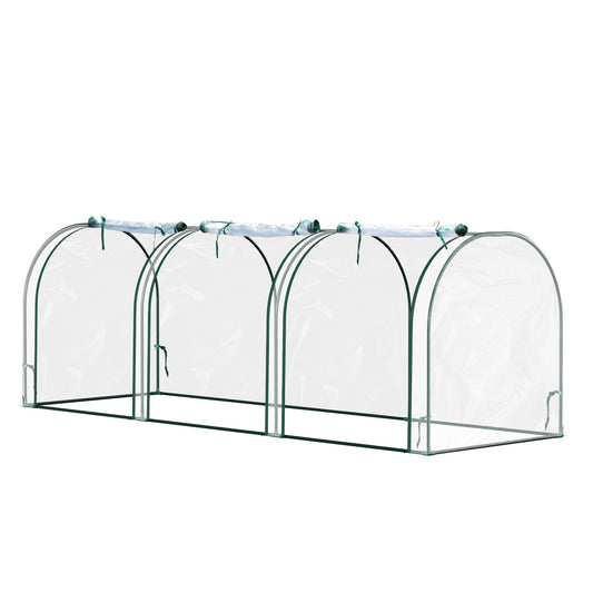 SWANEW Foliengewächshaus Frühbeet Transparent PVC, Gemüse Tomatenhaus Gewächhäuser mit Reißverschluss 270 × 90 × 90cm