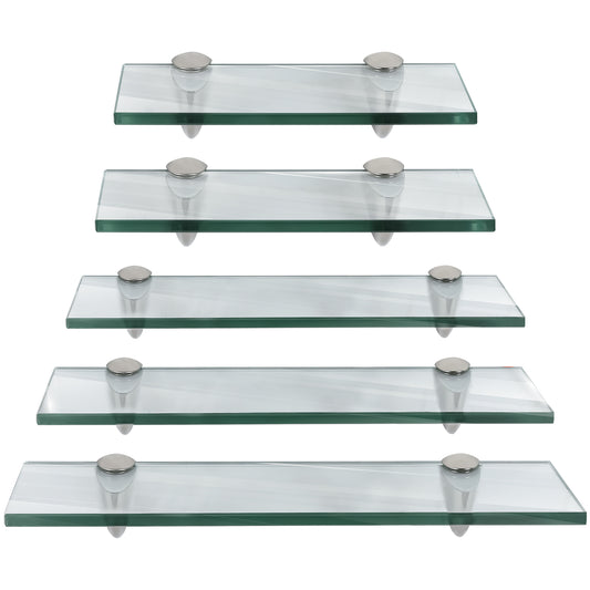 SWANEW Glasablage Glasregal, Glas Wandregal Klarglas mit 8mm ESG Sicherheitsglas und Halterung, Duschregal/Badablage