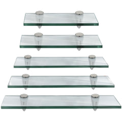 SWANEW Glasablage Glasregal, Glas Wandregal Klarglas mit 8mm ESG Sicherheitsglas und Halterung, Duschregal/Badablage