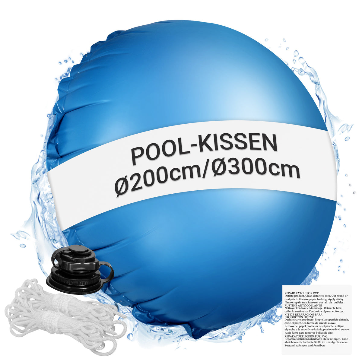 SWANEW Poolkissen Winter, Ø2/3m Rund, Pool Luftkissen, mit 2x4m Seil