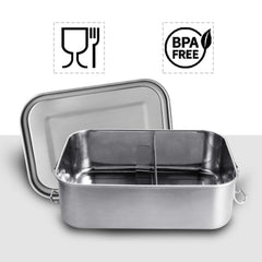 SWANEW Edelstahl Brotdose auslaufsicher Lunchbox Metall Dichte Bento Box Fassungsvermögen mit Fächern