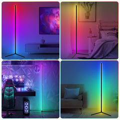 SWANEW LED Stehlampe, RGB Eckenlampe, 150 cm, dimmbar/farbeinstellbar, mit Fernbedienung, App-Steuerung, Musikmodus