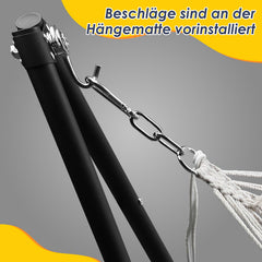 SWANEW Hängematte mit Gestell, Hängematten, Hängesessel, Mit Tragetasche Metallgestell bis 150 kg